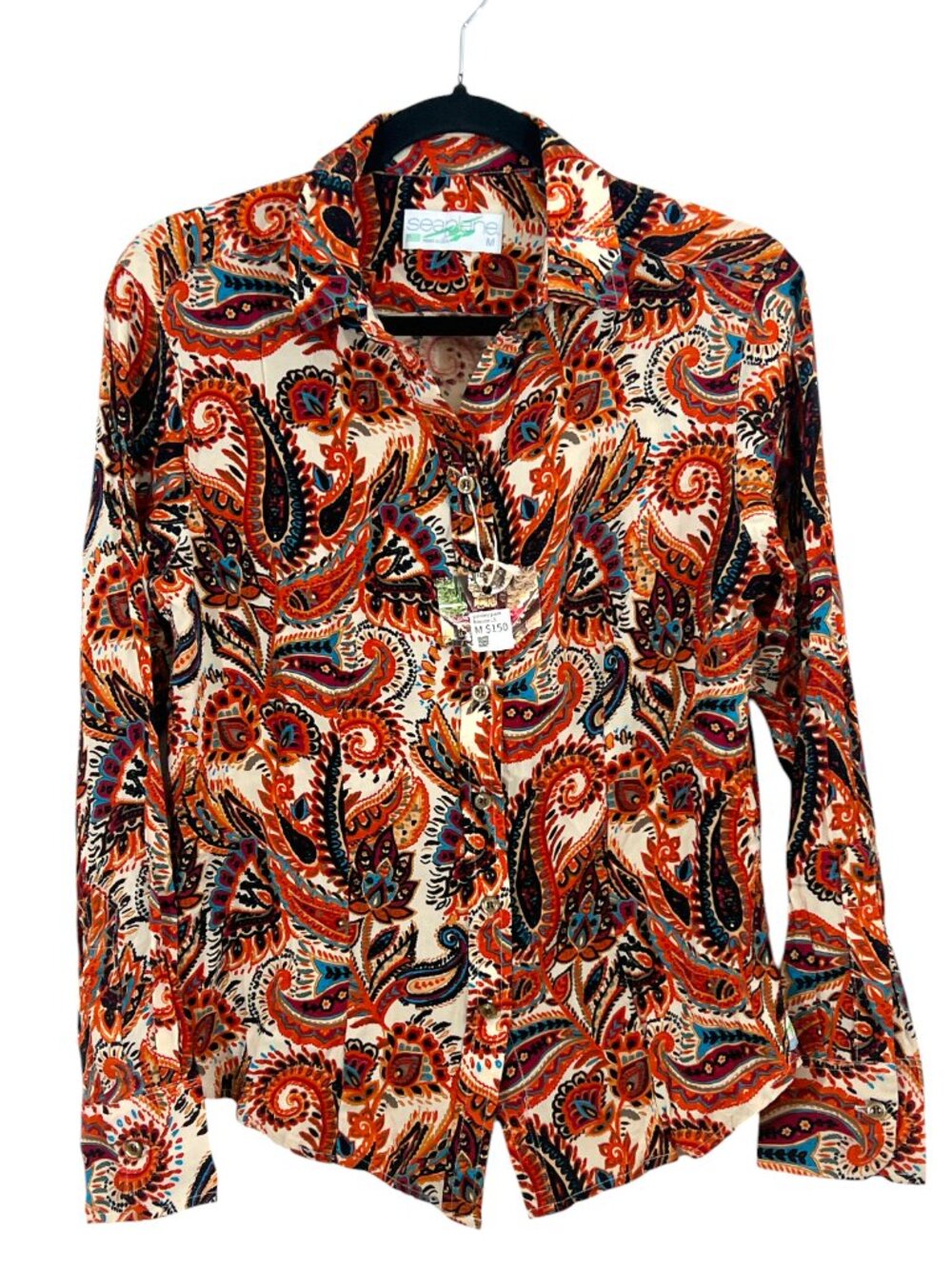 Seaplane Limited Edition Paisley Park LS Button Blouse New